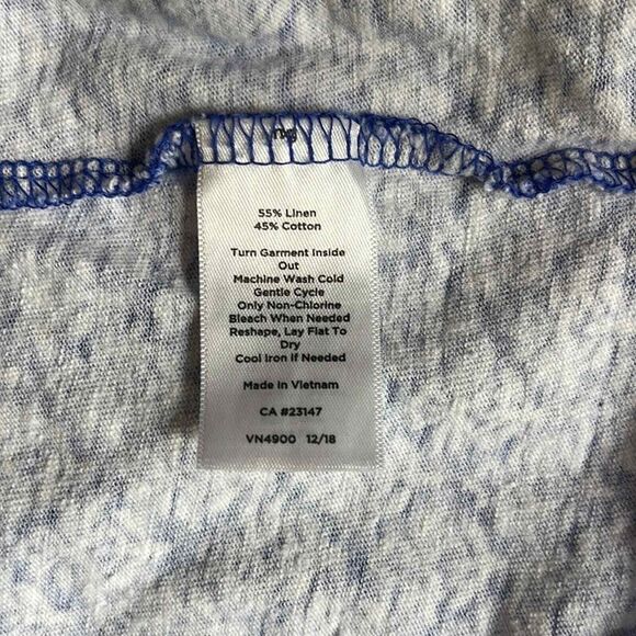 Talbots Short Sleeve Linen and Cotton Top with Ruched Detail Size X - Picture 6 of 9